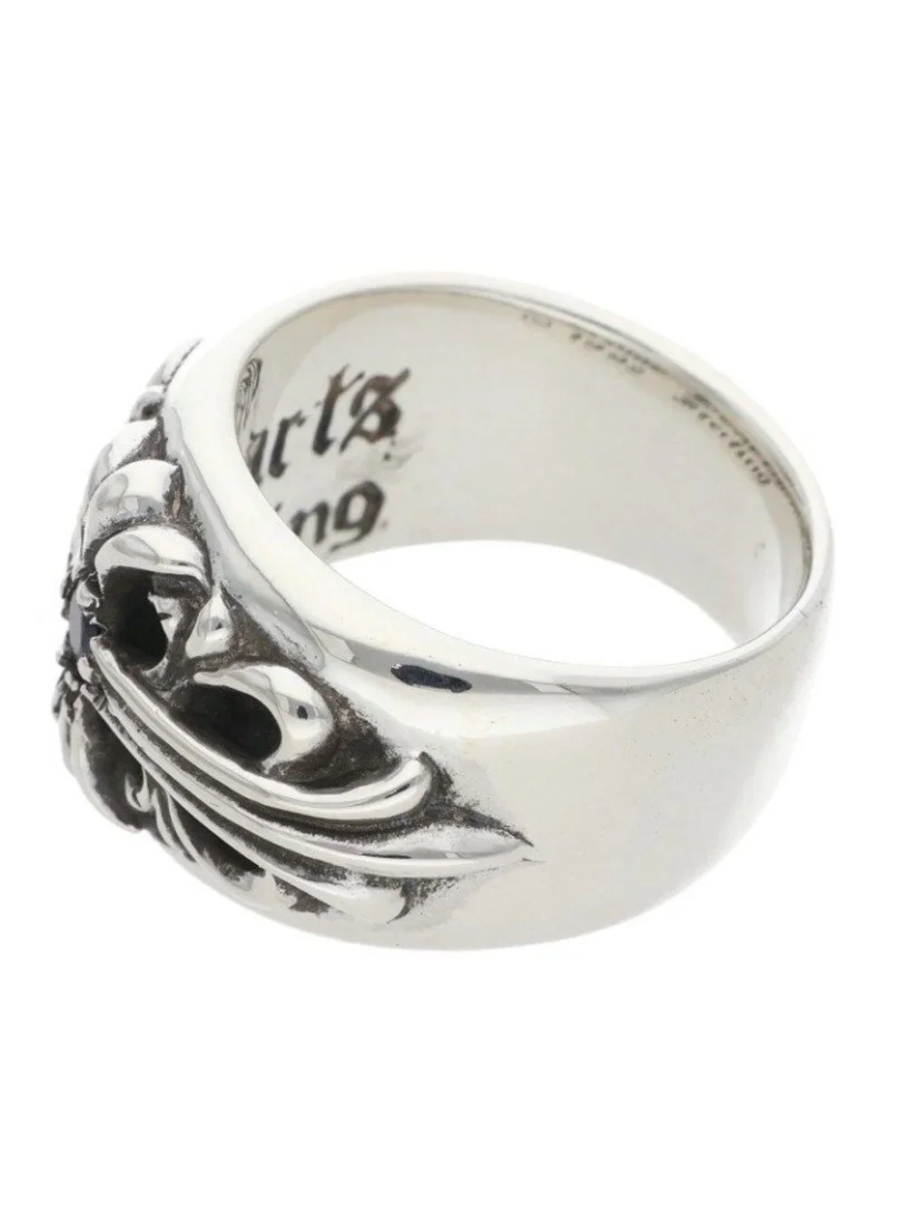 Chrome Hearts Flrl Floral Cross Silver Ring